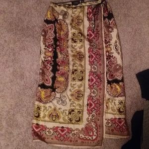 Grunge Gypsy Silk Paisley Wrap Skirt